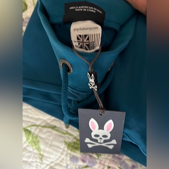 NWT- Psycho Bunny teal Sweatpants size kids Medium (10-12) - Picture 4 of 5